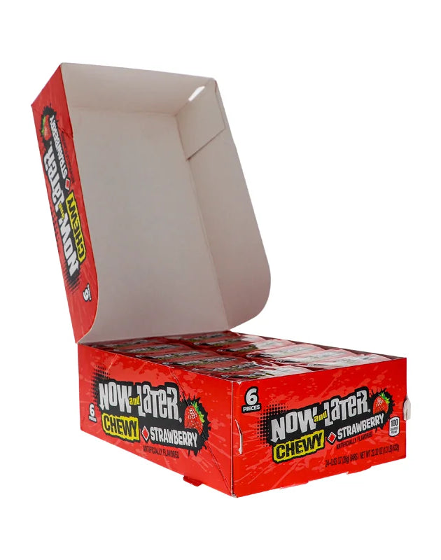 Now & Later 25c Chewy Strawberry Candy 24 Count - 6 Pieces image 0