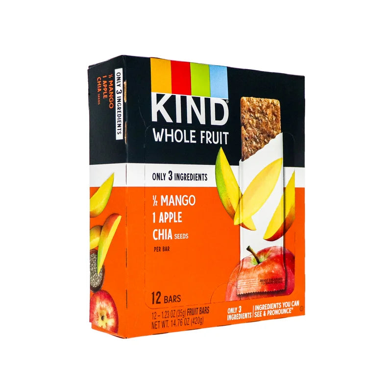 Kind Whole Fruit Mango Apple & Chia Seeds Bar 12 Count - 1.23 oz image 1