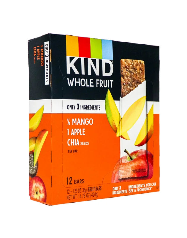 Kind Whole Fruit Mango Apple & Chia Seeds Bar 12 Count - 1.23 oz image 0