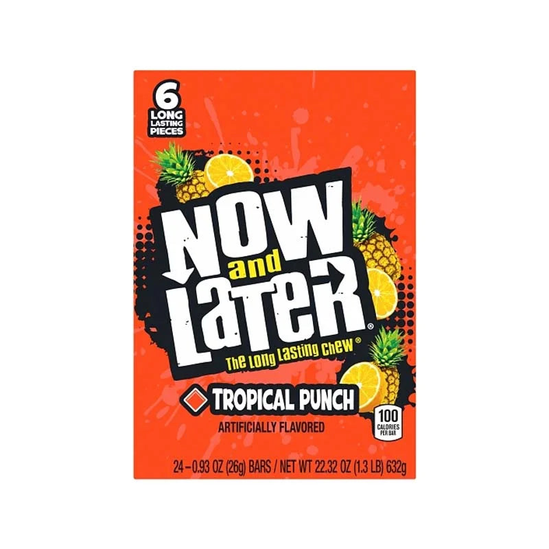 Now & Later 25c Tropical Punch Candy 24 Count - 6 Pieces image 0