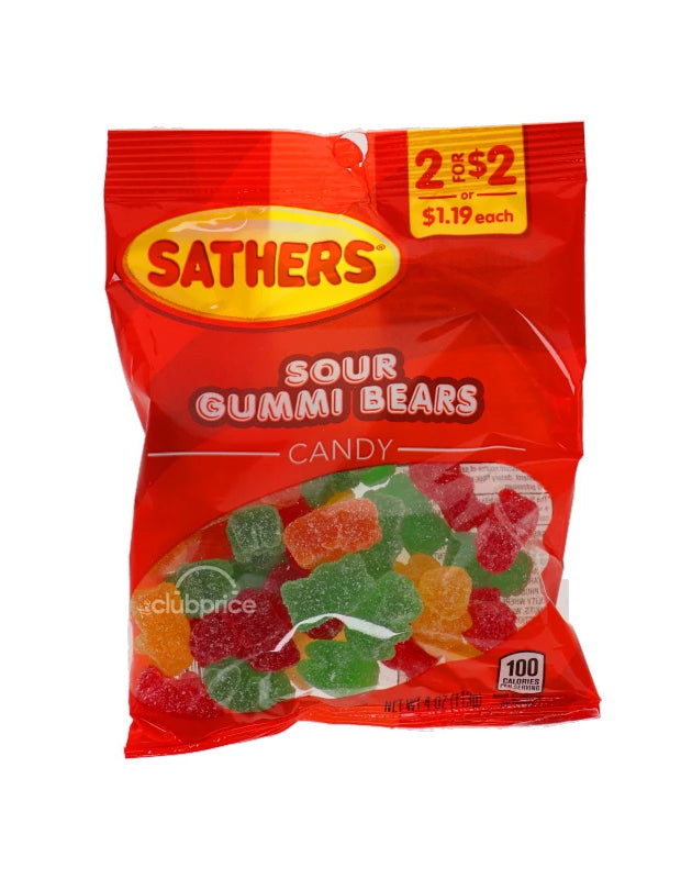 Sathers 2/$2 Sour Gumi Bear Candy 12 Count - 4 oz image 0