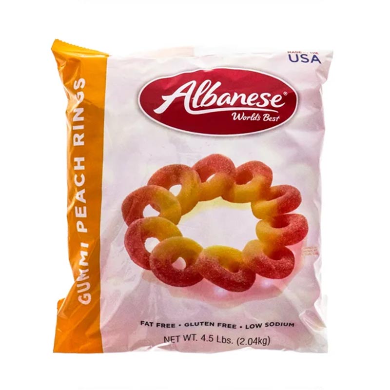 Albanese Gummy Peach Ring - Bulk 4.5 Lbs image 0