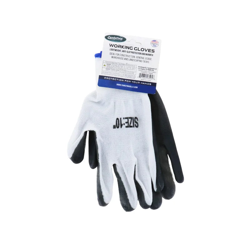 Family Maid Nonslip Grip Working Gloves Grey - 1 Count Only image 1