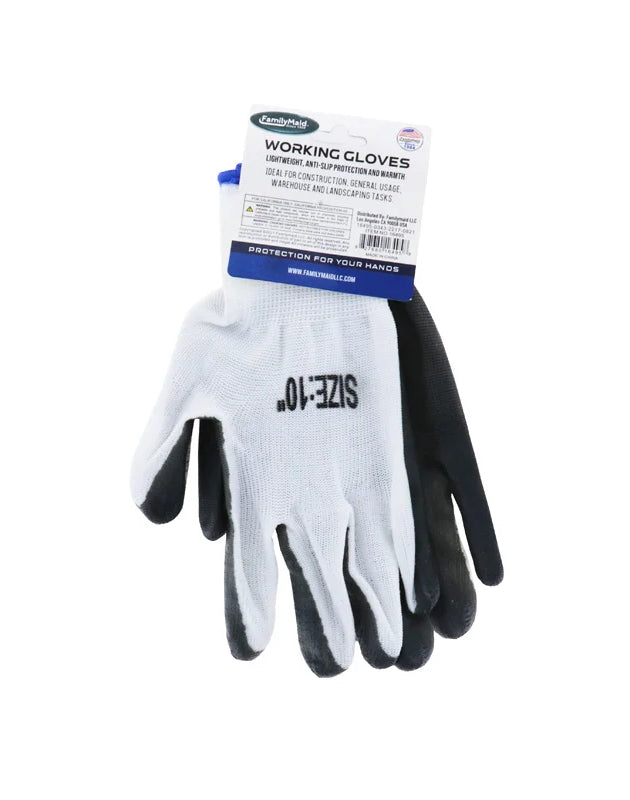 Family Maid Nonslip Grip Working Gloves Grey - 1 Count Only image 0