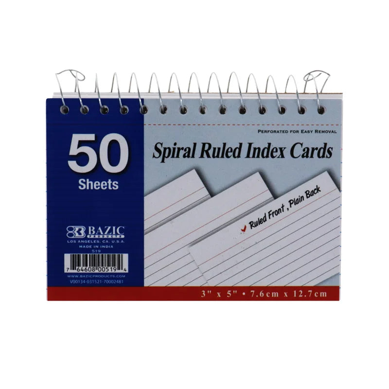 Bazic Index Card Ruled 3"x5" - 50 Count image 0