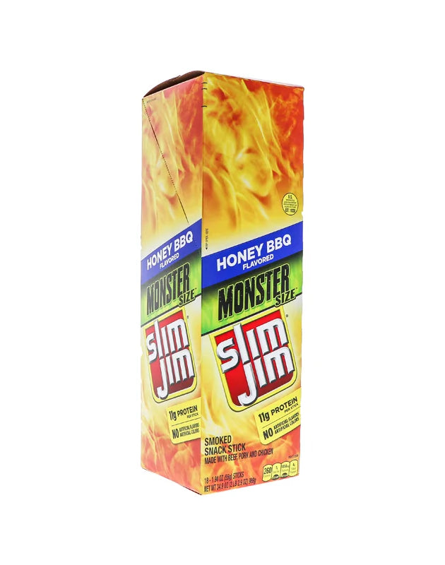 Slim Jim Monster Honey Bbq Stick 18 Count - 1.94 oz image 0