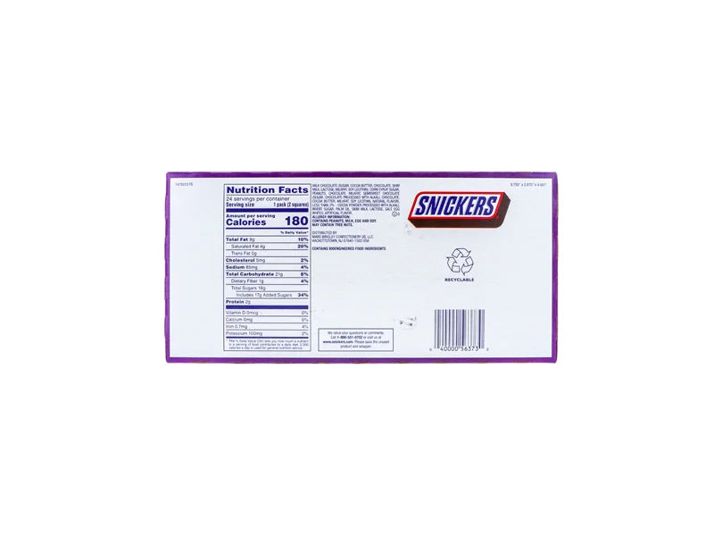 Snickers Peanut Brownie Squares 24 Count - 1.20 oz image 2