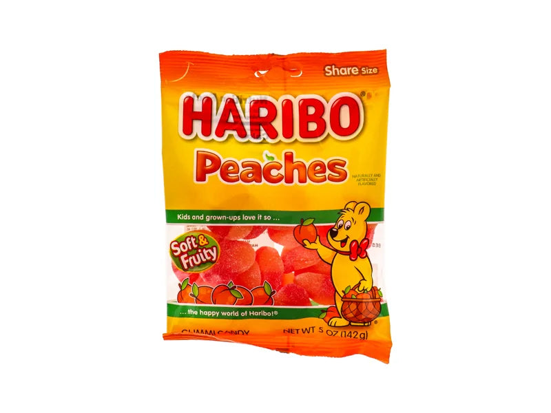 Haribo Gummie Peaches Gummi Candy 12 Count - 5 oz image 0