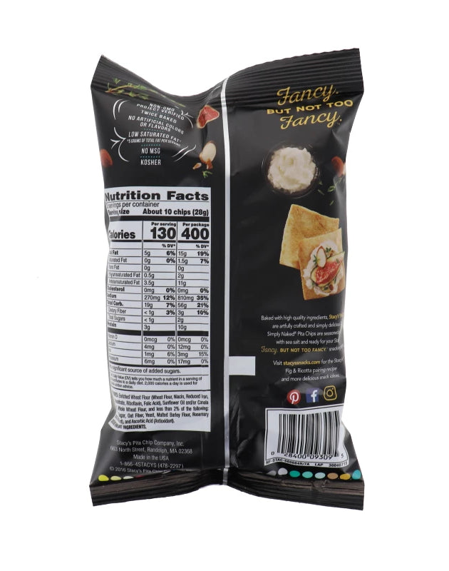 Stacy's Baked Pita Chips Simply Naked 6 Count - 3 oz image 0