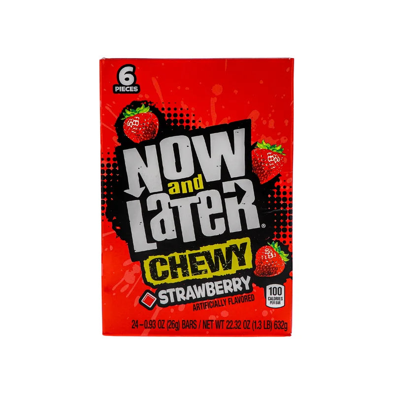 Now & Later 25c Chewy Strawberry Candy 24 Count - 6 Pieces image 0