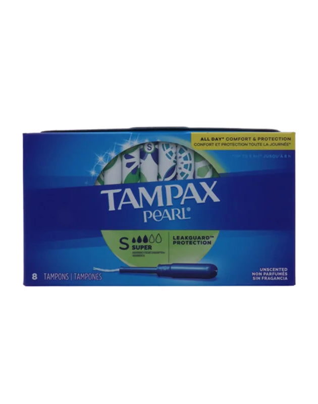 Tampax Pearl Tampons Super Unscented (Pack of 8) image 0