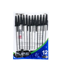 BAZIC Pure Black Stick Pen (Pack of 12) image 0