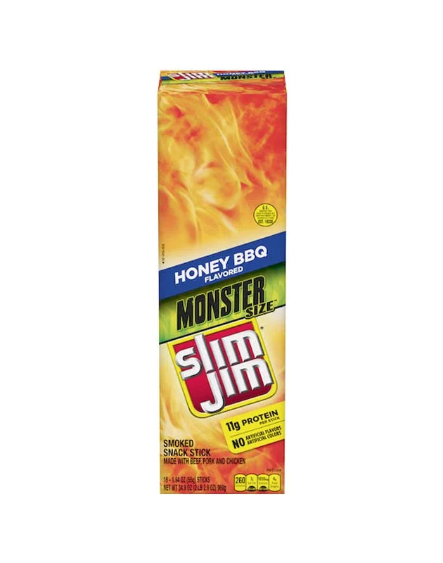 Slim Jim Monster Honey Bbq Stick 18 Count - 1.94 oz image 0