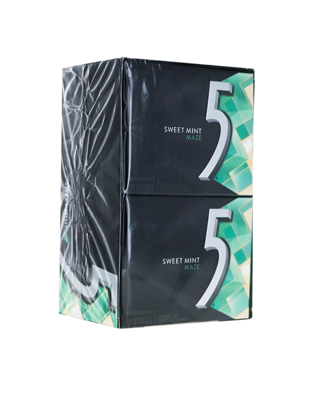 Wrigley's 5 Gum Slim Pack Maze Sweet Mint 10 Count - 15 Sticks image 0
