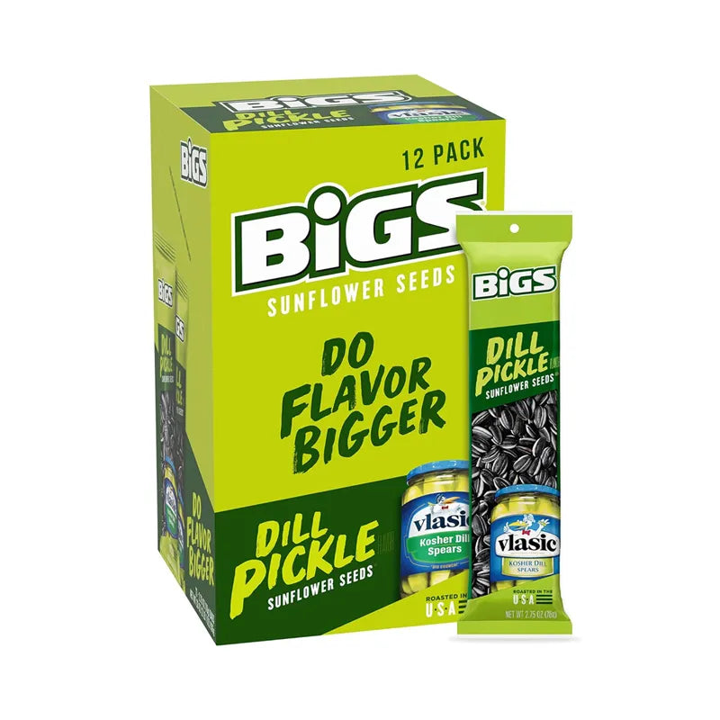 Bigs Vlasic Dill Pickle Sunflower Seeds - Tube 12 Count - 2.75 oz image 0