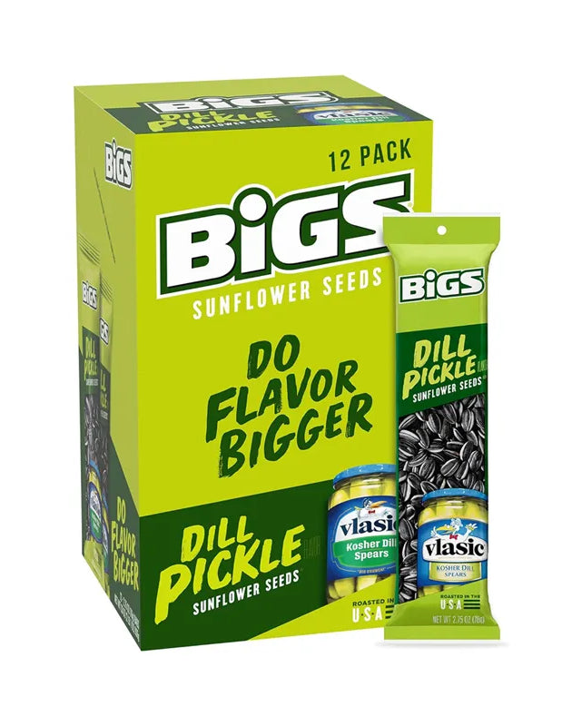 Bigs Vlasic Dill Pickle Sunflower Seeds - Tube 12 Count - 2.75 oz image 0