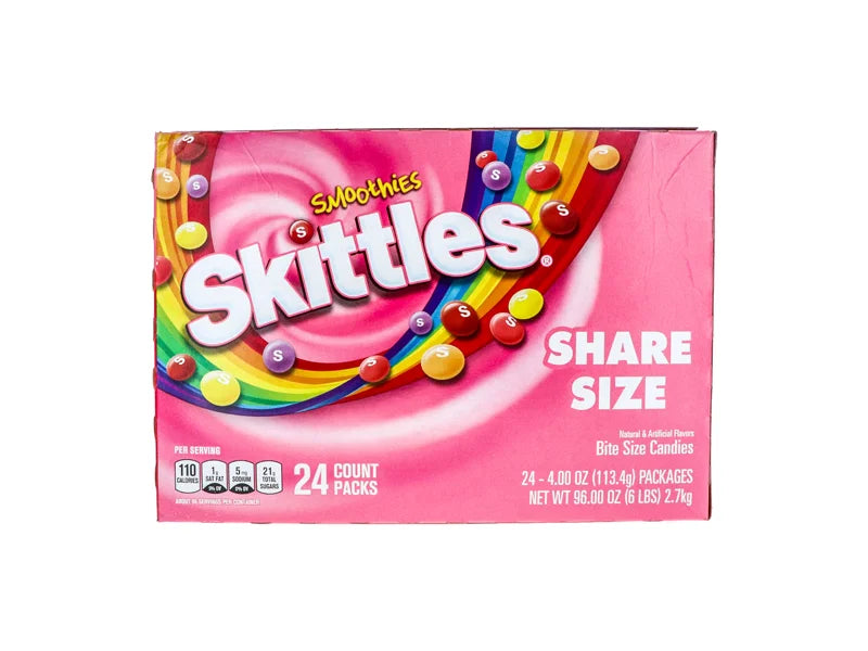 Skittles King Size Smoothies 24 Count - 4 oz image 0