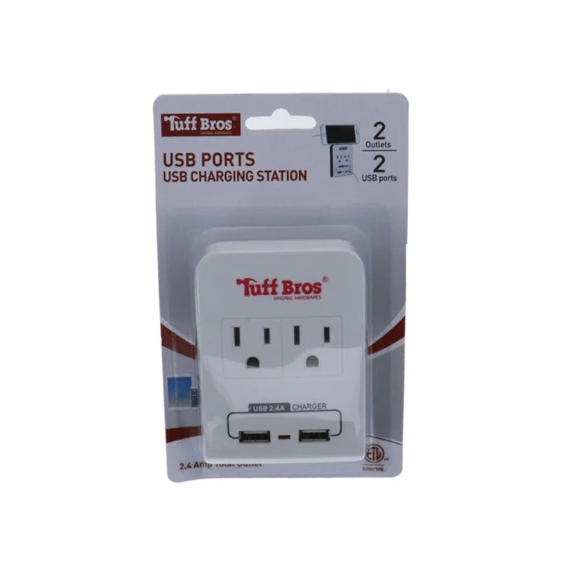 Wall Socket with 2 Outlet & 2 Usb - 1 Count Only image 0
