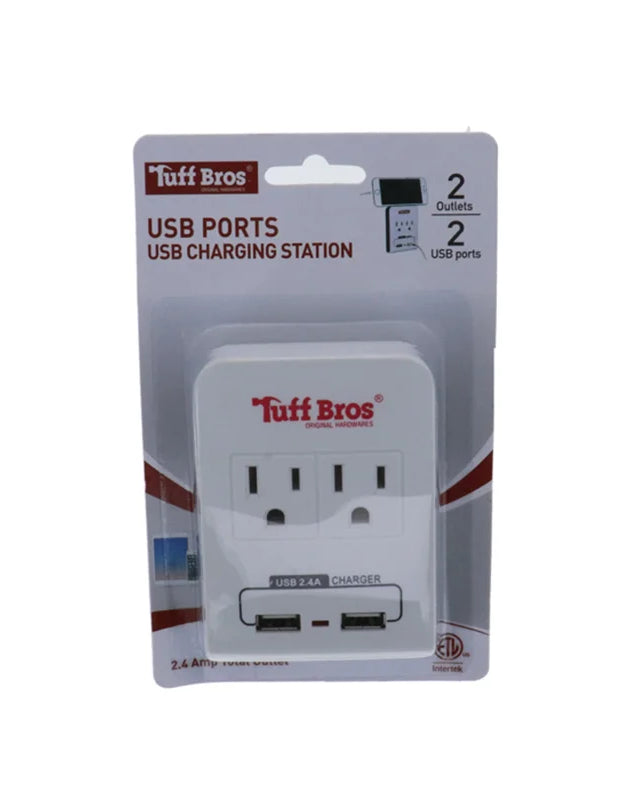 Wall Socket with 2 Outlet & 2 Usb - 1 Count Only image 0