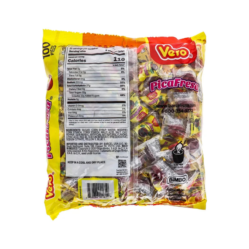 Vero Pica Fresa Sugar Candy 100ct image 1