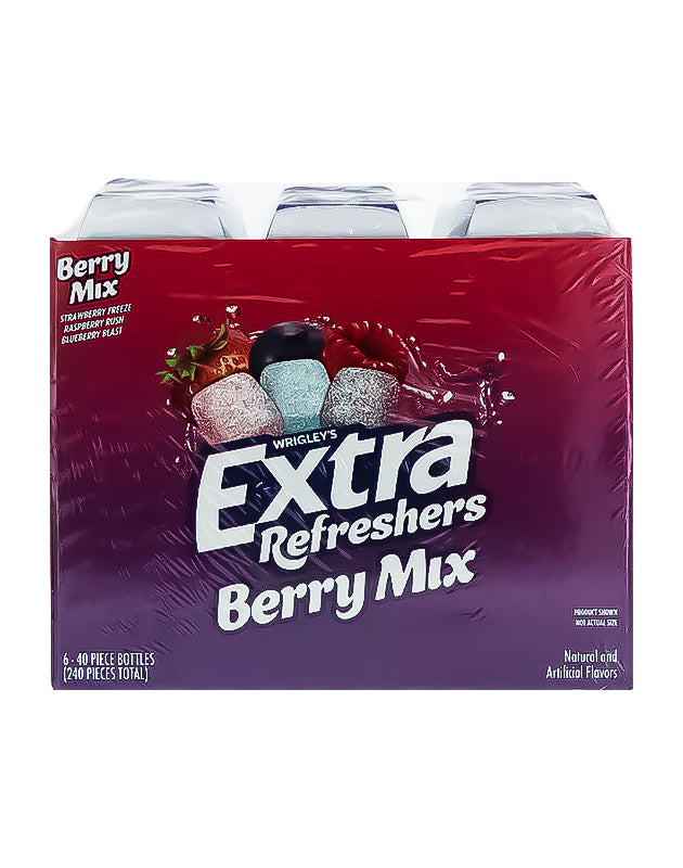 Wrigleys Extra Refreshers Berry Mix Gum Bottle (Pack of 6) - 40 Pieces image 0