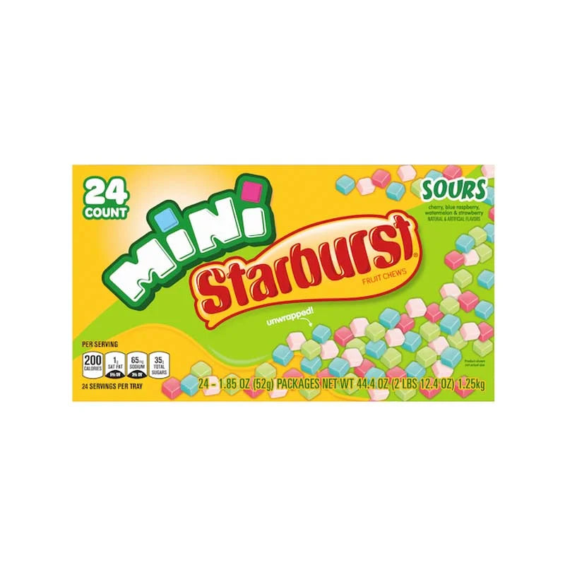 Starburst Minis Sour Chewy Candy 24 Count -1.85 oz image 1