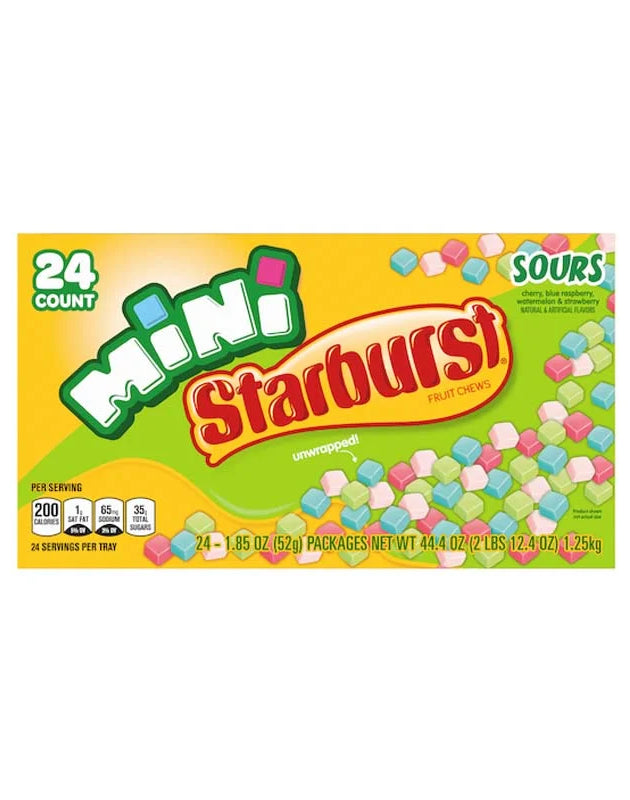 Starburst Minis Sour Chewy Candy 24 Count -1.85 oz image 0