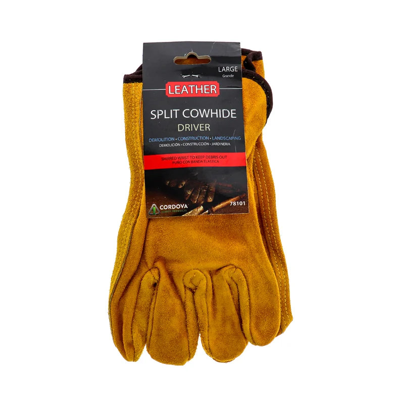Gloves Leather Cowhead Rust Split Large (Assorted) - 1 Count Only image 0