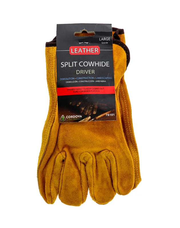 Gloves Leather Cowhead Rust Split Large (Assorted) - 1 Count Only image 0