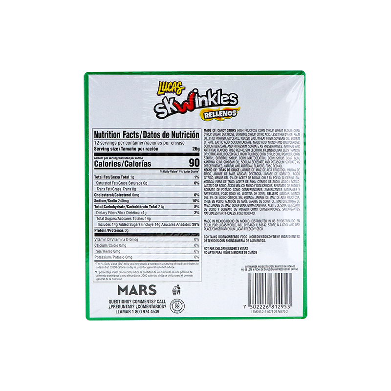 Skwinkles Rellenos Sandia Enchilada Hot Watermelon/Tamarind - 12 Count image 2