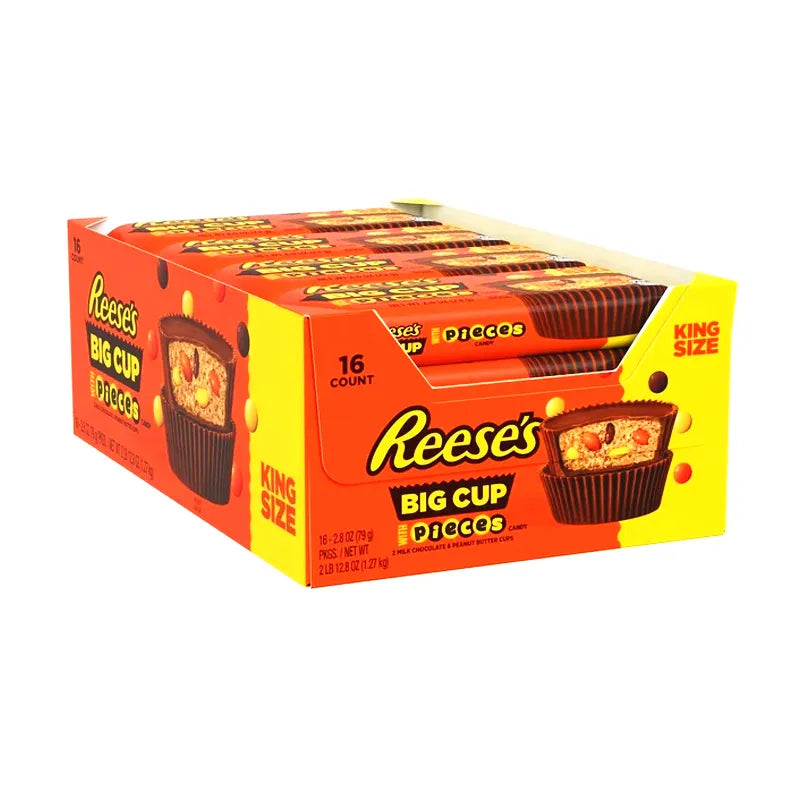 Reeses King Size Peanut Butter Cups with Reeses Pieces 16 Count -2.8 oz image 0