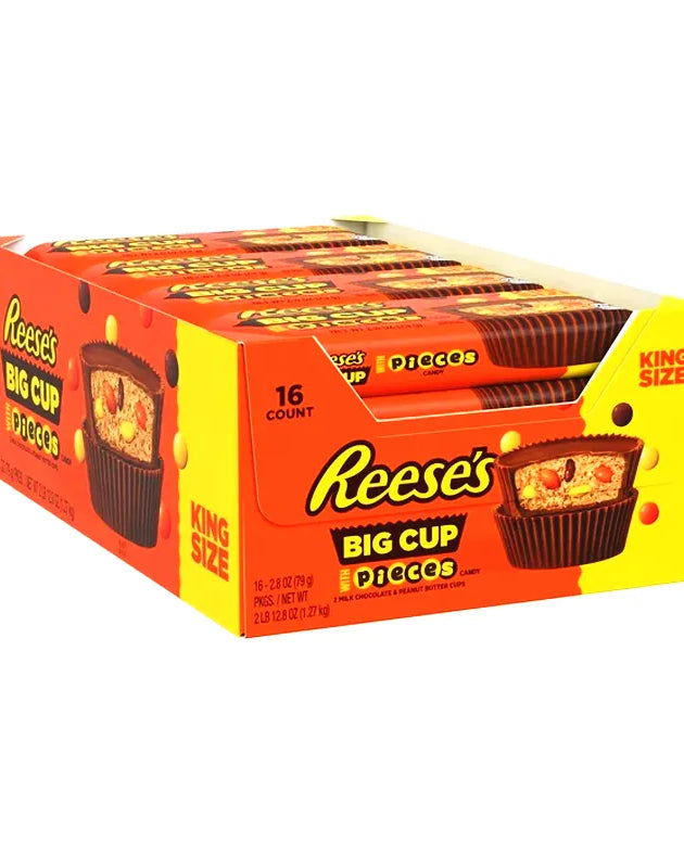Reeses King Size Peanut Butter Cups with Reeses Pieces 16 Count -2.8 oz image 0