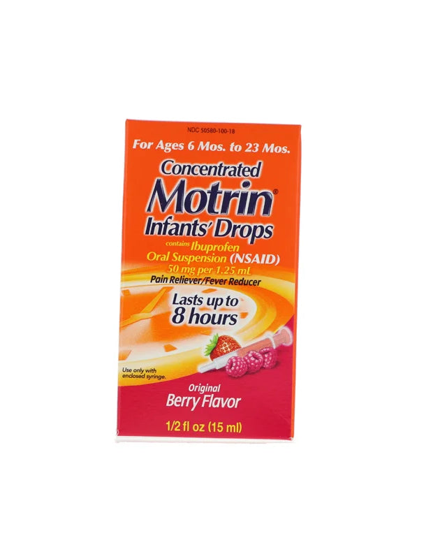 Motrin Infants Pain/Fever Reducer Berry Drops 1 Count - 2 oz image 0