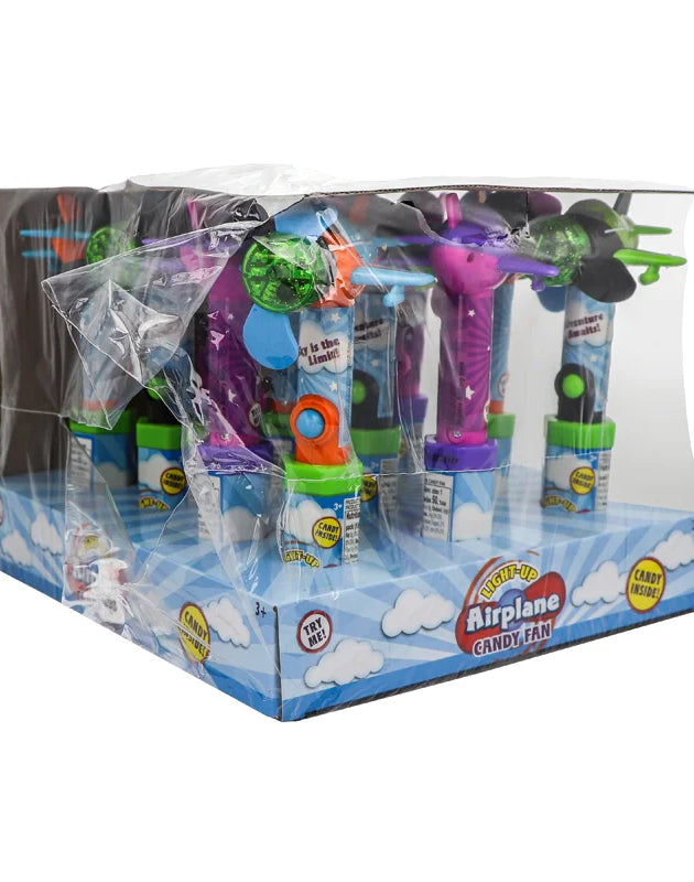 CandyRific Light Up Airplane Candy Pop Fan - 12 Count image 0