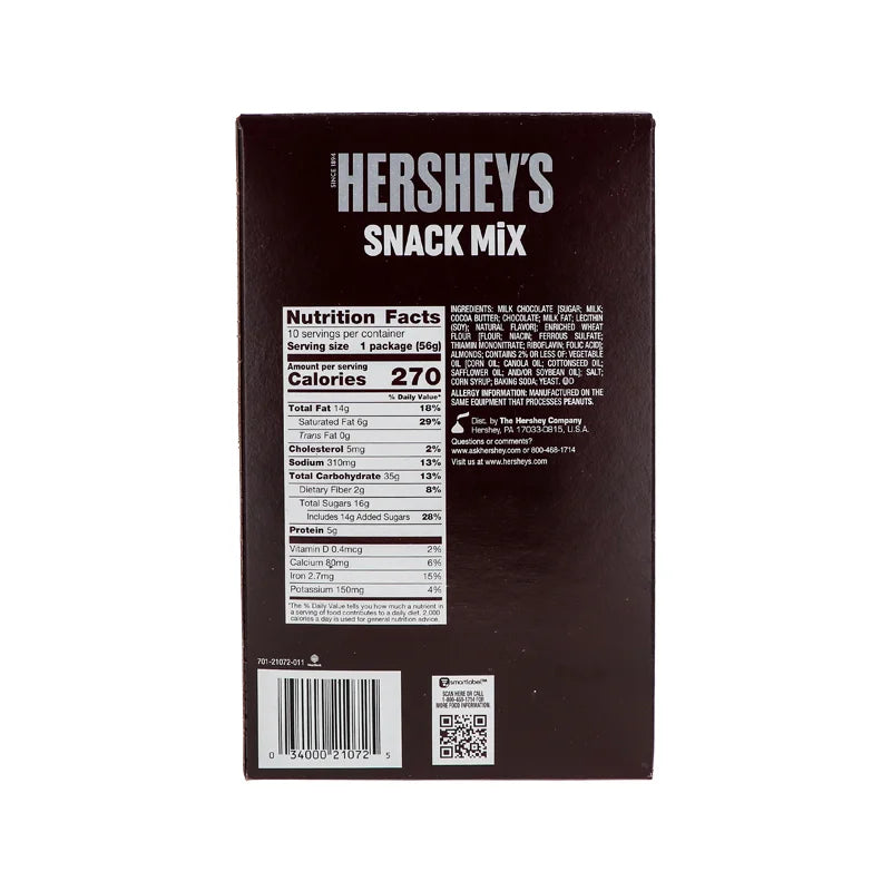 Hershey's, Milk Chocolate, Almond and Pretzel Snack Mix, Grab & Go Snack, 2 Oz, Packs (10 Count) image 2