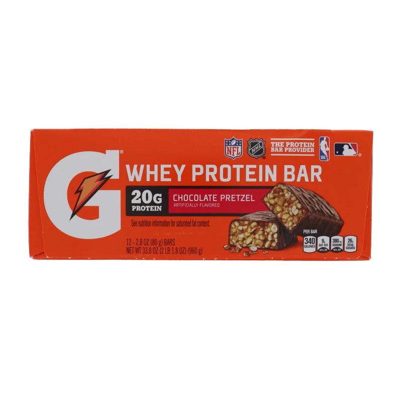 Gatorade Whey Protein Bars, Chocolate Pretzel, 2.8 oz bars image 0
