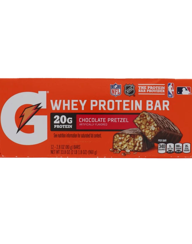Gatorade Whey Protein Bars, Chocolate Pretzel, 2.8 oz bars image 0