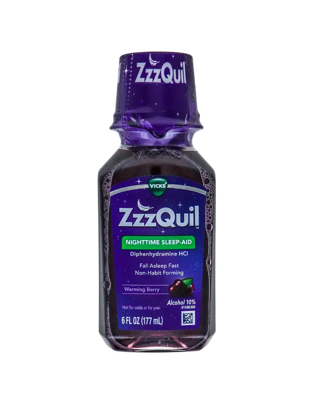 Vicks Zzzquil Nighttime Sleep-Aid Liquid Berry 6 oz image 0