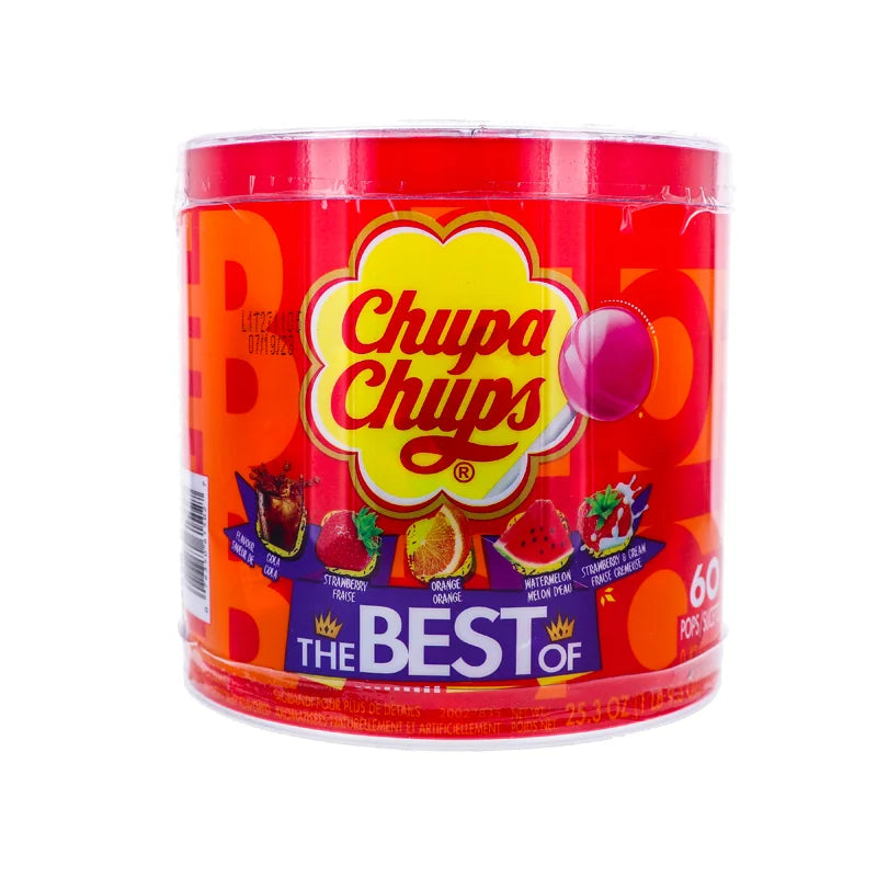 Chupa Chups Lollipop Drum Assorted (60 Count) - 0.42 oz image 0