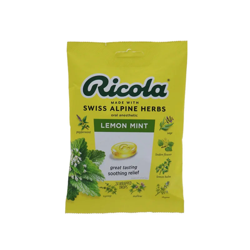 Ricola Lemon Mint Throat Drops - Bag 24 Pack image 0