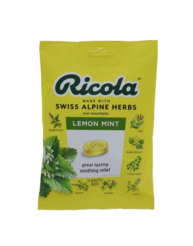 Ricola Lemon Mint Throat Drops - Bag 24 Pack image 0