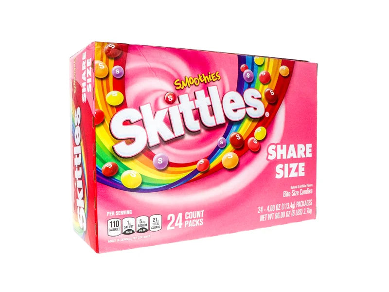 Skittles King Size Smoothies 24 Count - 4 oz image 1