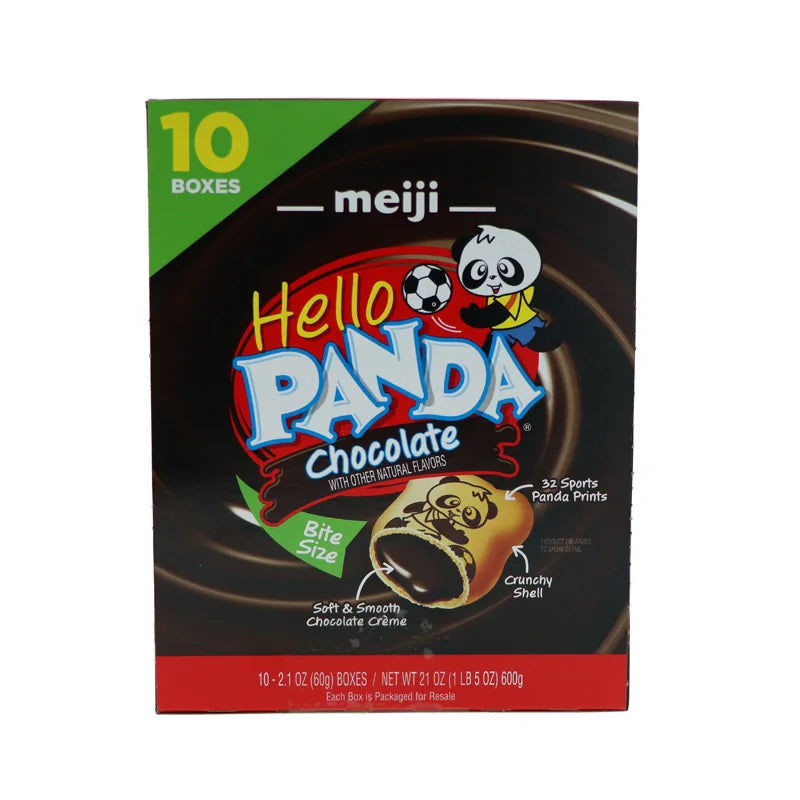 Meiji Hello Panda Cookies, Chocolate Creme Filled - Box 10 Count - 2.1 oz image 0