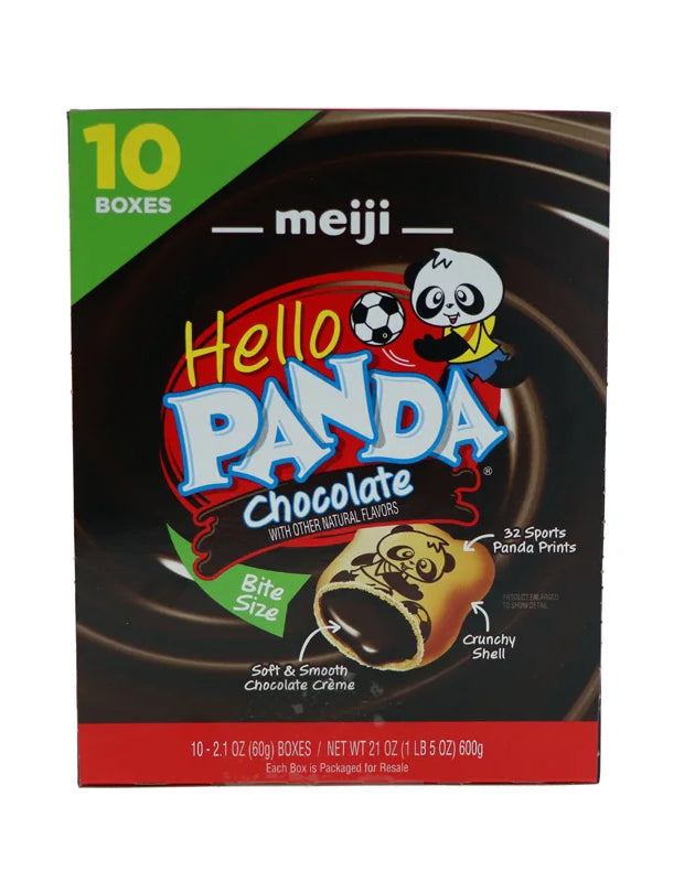 Meiji Hello Panda Cookies, Chocolate Creme Filled - Box 10 Count - 2.1 oz image 0