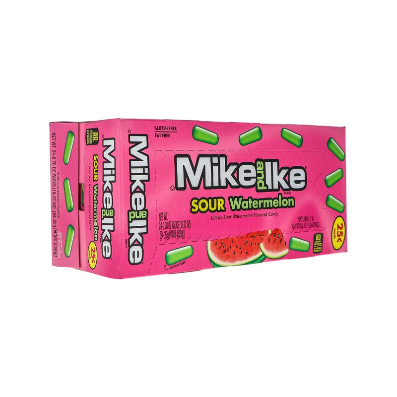 Mike And Ike 25c Sour Watermelon Chewy Candies 24 Count - 0.78 oz image 1
