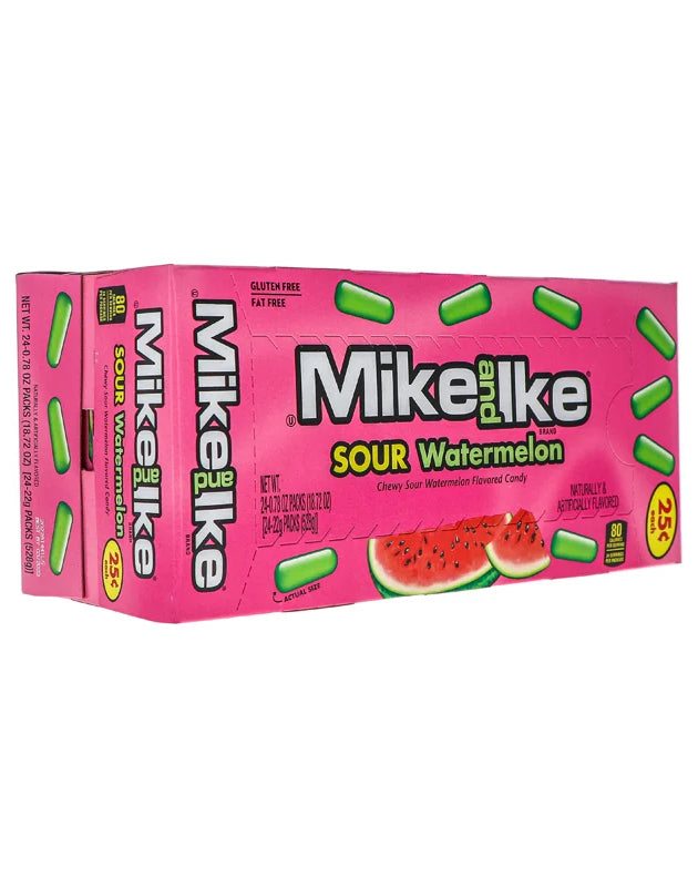 Mike And Ike 25c Sour Watermelon Chewy Candies 24 Count - 0.78 oz image 0
