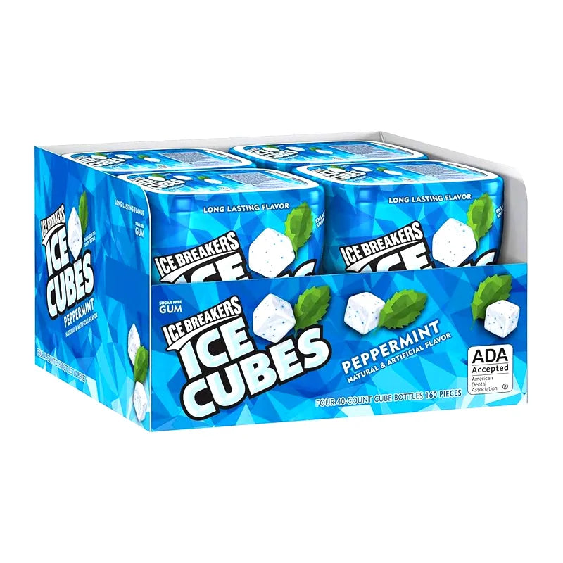 Ice Breakers Ice Cubes Gum Peppermint Bottle (Pack Of 4) - 40 Pieces image 0