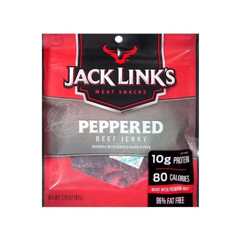 Jack Link Beef Jerky Peppered - Bag 3.25 oz image 0