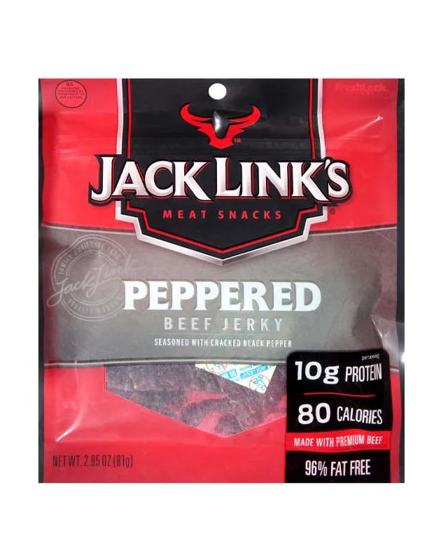 Jack Link Beef Jerky Peppered - Bag 3.25 oz image 0