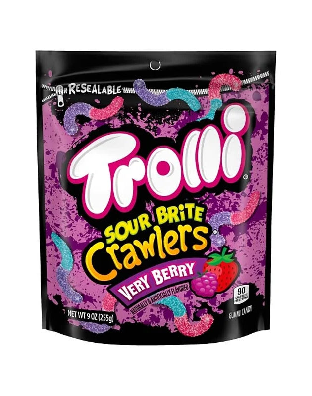 Trolli Mini Sour Brite Crawler Very Berry - Pouch 9 oz image 0